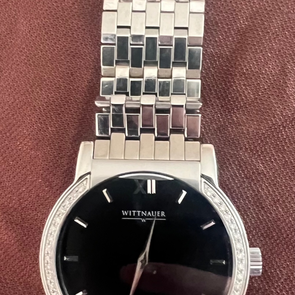 Mens Slim Wittnauer Swiss Watch w/ 34 Real Diamond and New Movement, Model 10E06